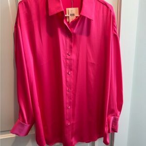 Bright Pink Button-Down Shirt